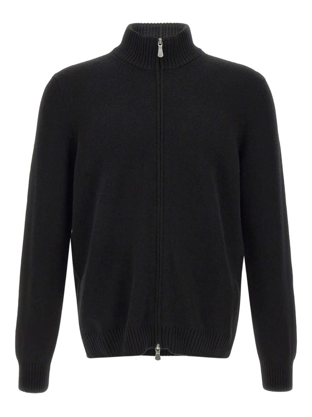 Gran Sasso zip-up ribbed cardigan | Black | Image 1