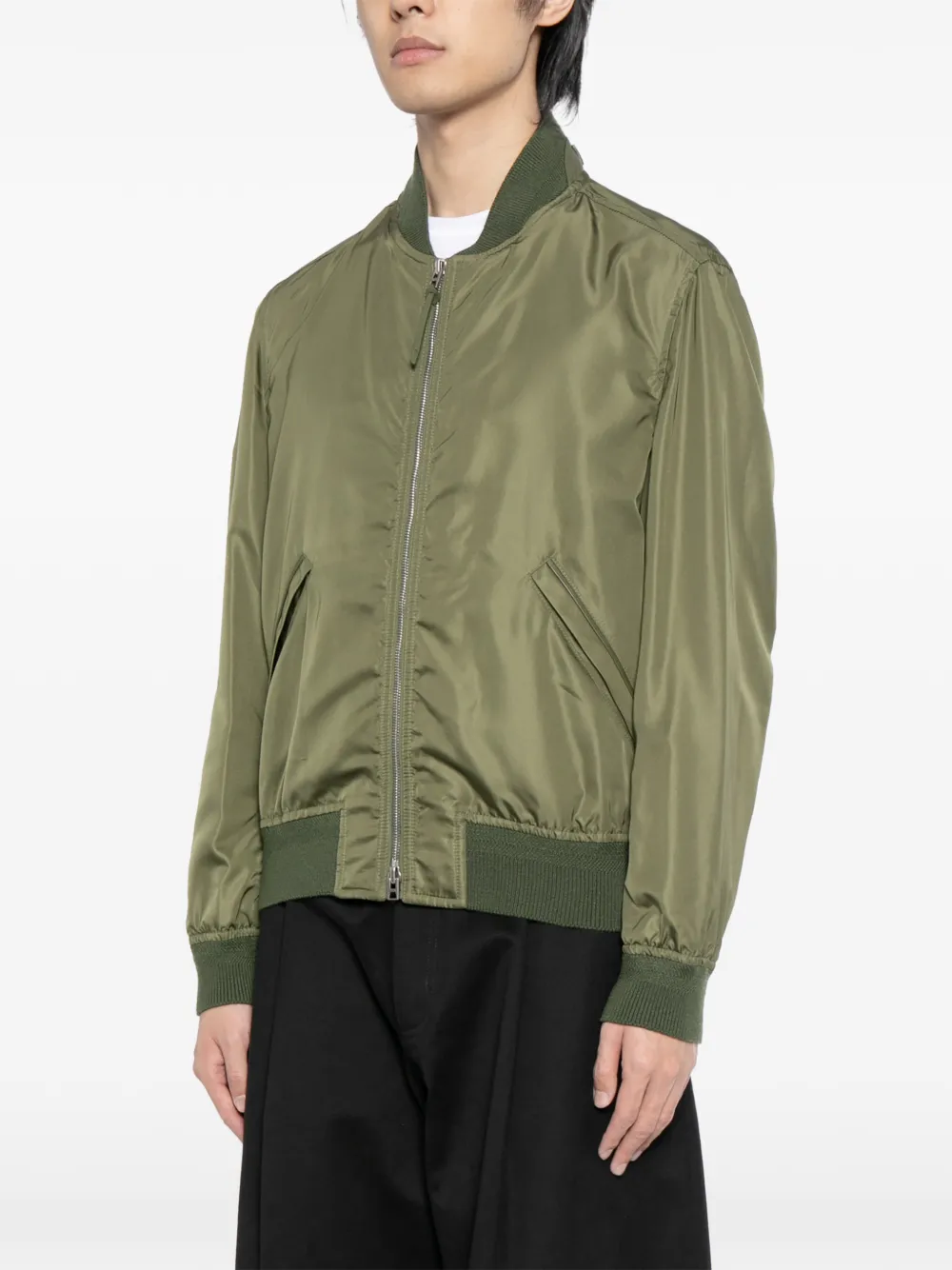 silk poplin bomber jacket