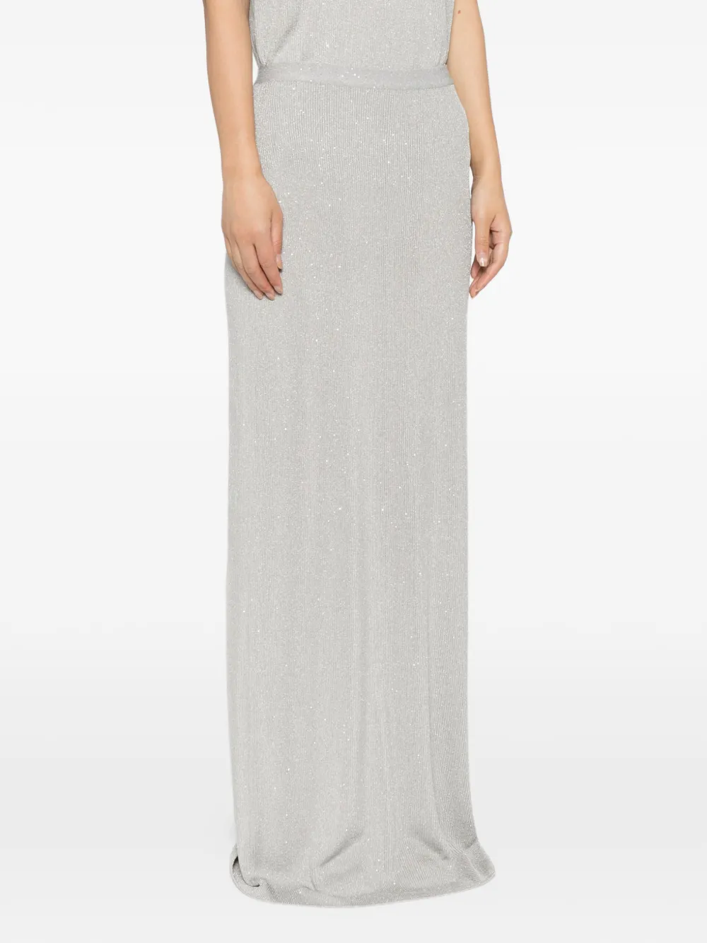  Tom Ford Sequin-embellished Ribbed Skirt - Grey 