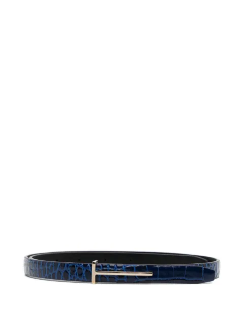 TOM FORD crocodile-effect buckle belt