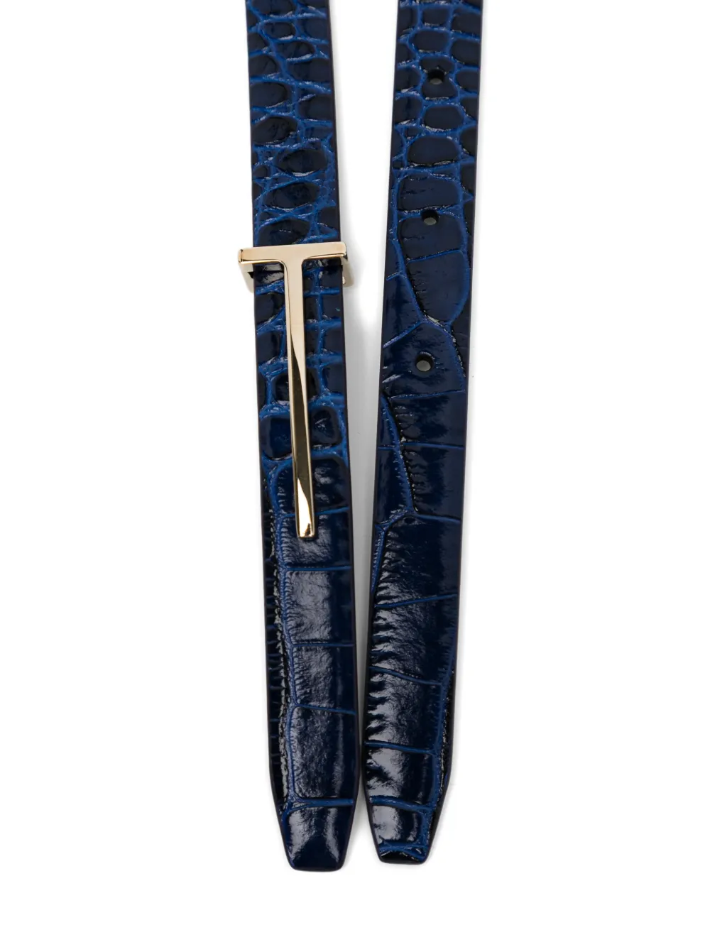 TOM FORD Gespriem met krokodillen-reliëf Blauw