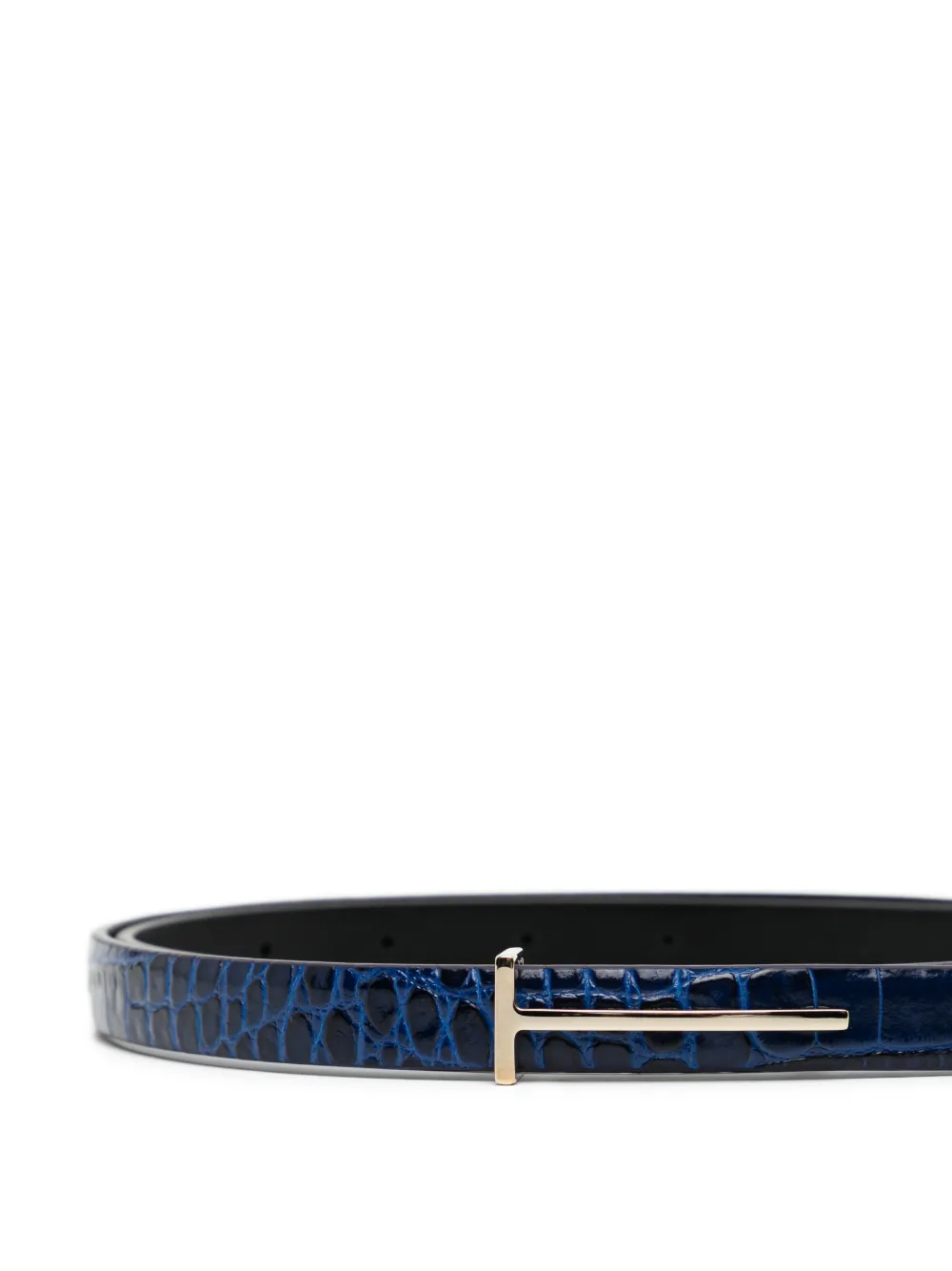 TOM FORD Gespriem met krokodillen-reliëf Blauw