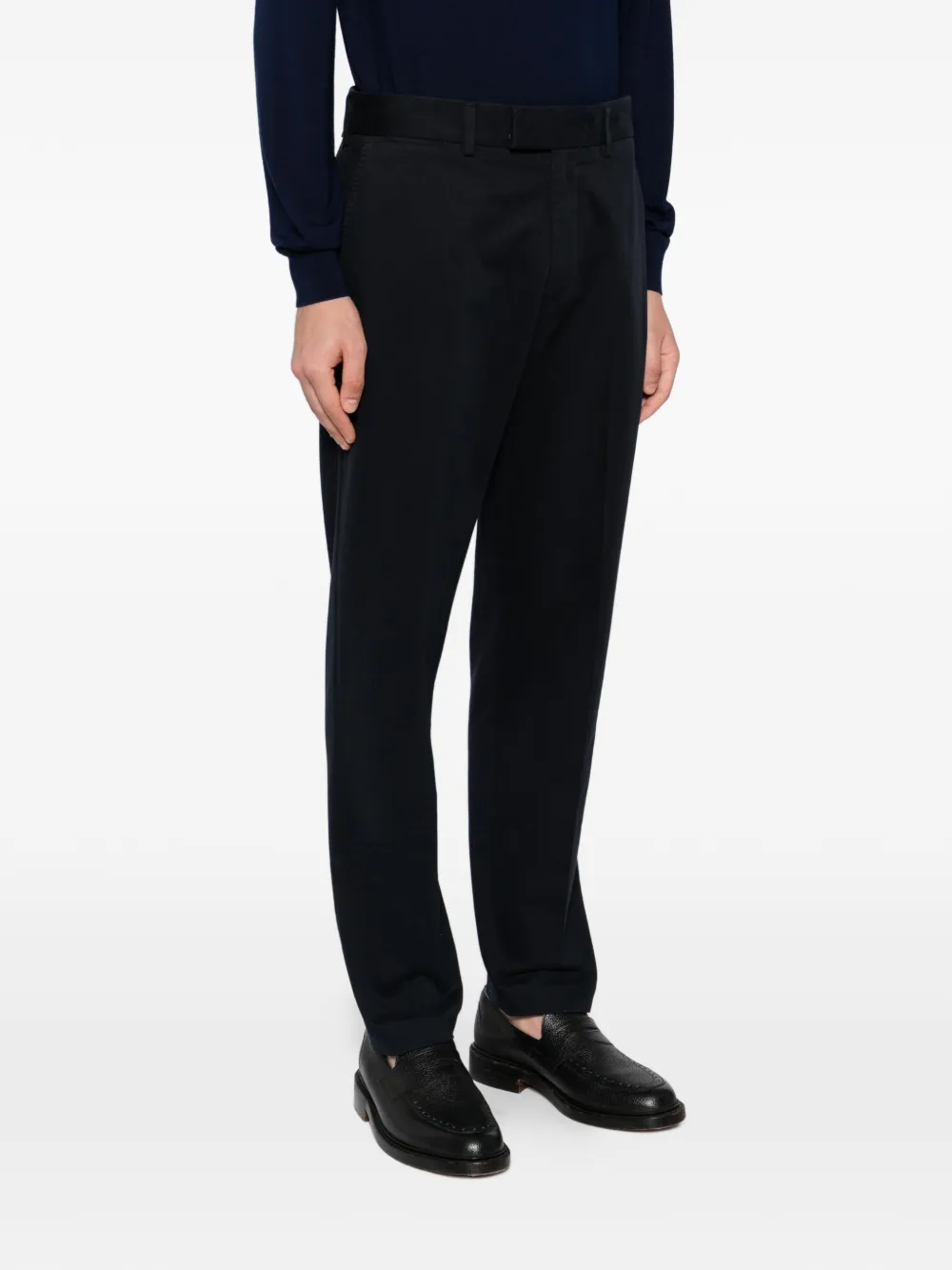 TOM FORD Katoenen geborstelde chino Blauw