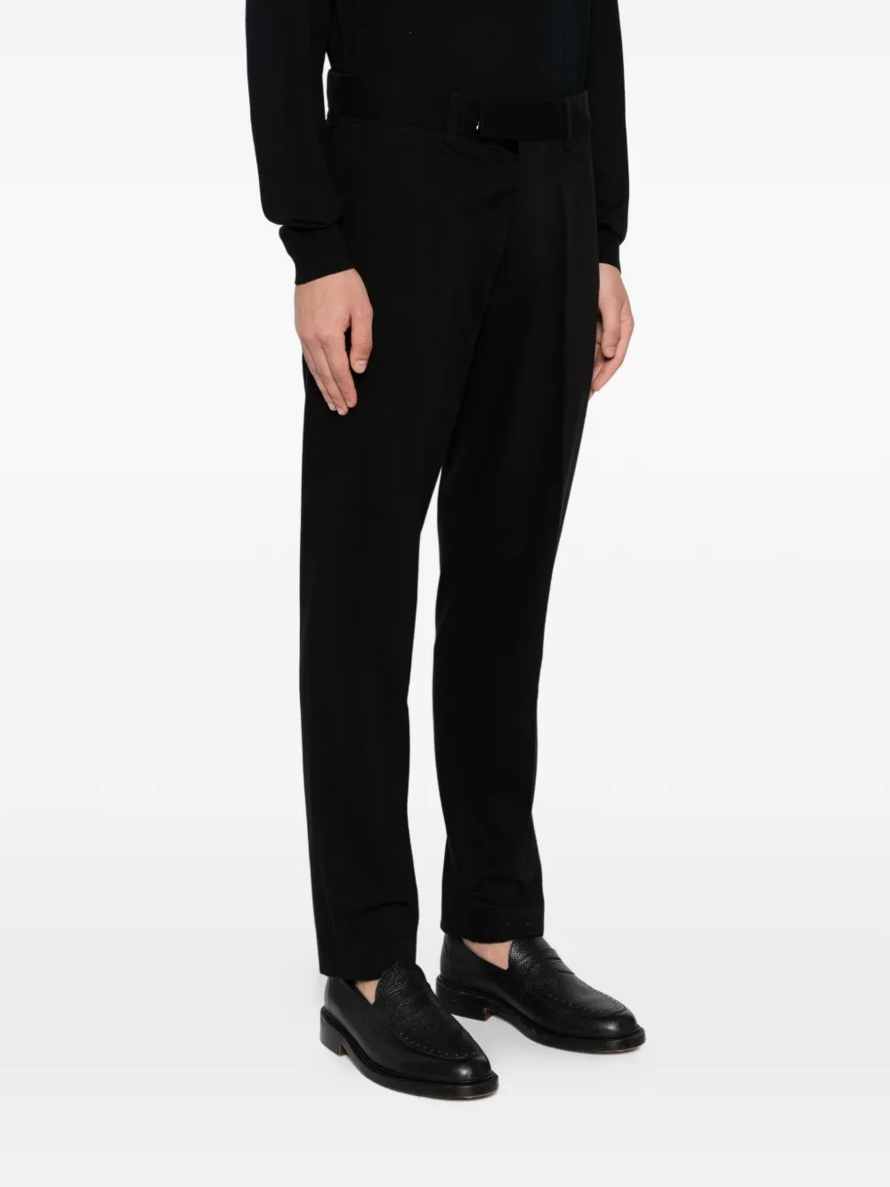 TOM FORD Geborstelde katoenen chino Zwart