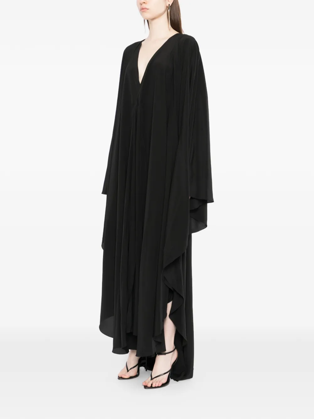 TOM FORD Asymmetrische jurk met V-hals Zwart