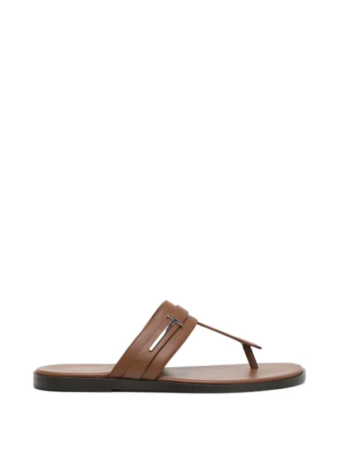 TOM FORD logo leather flip-flops
