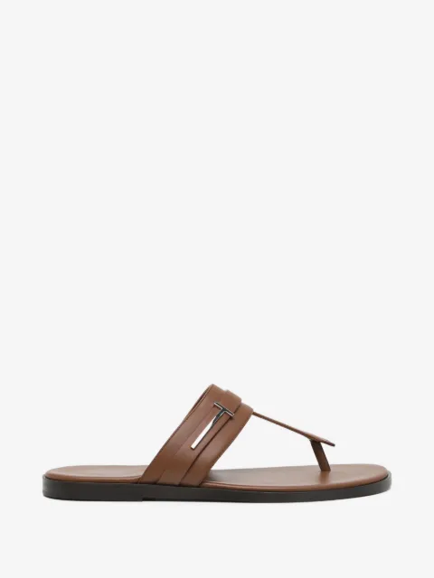 TOM FORD logo leather flip-flops