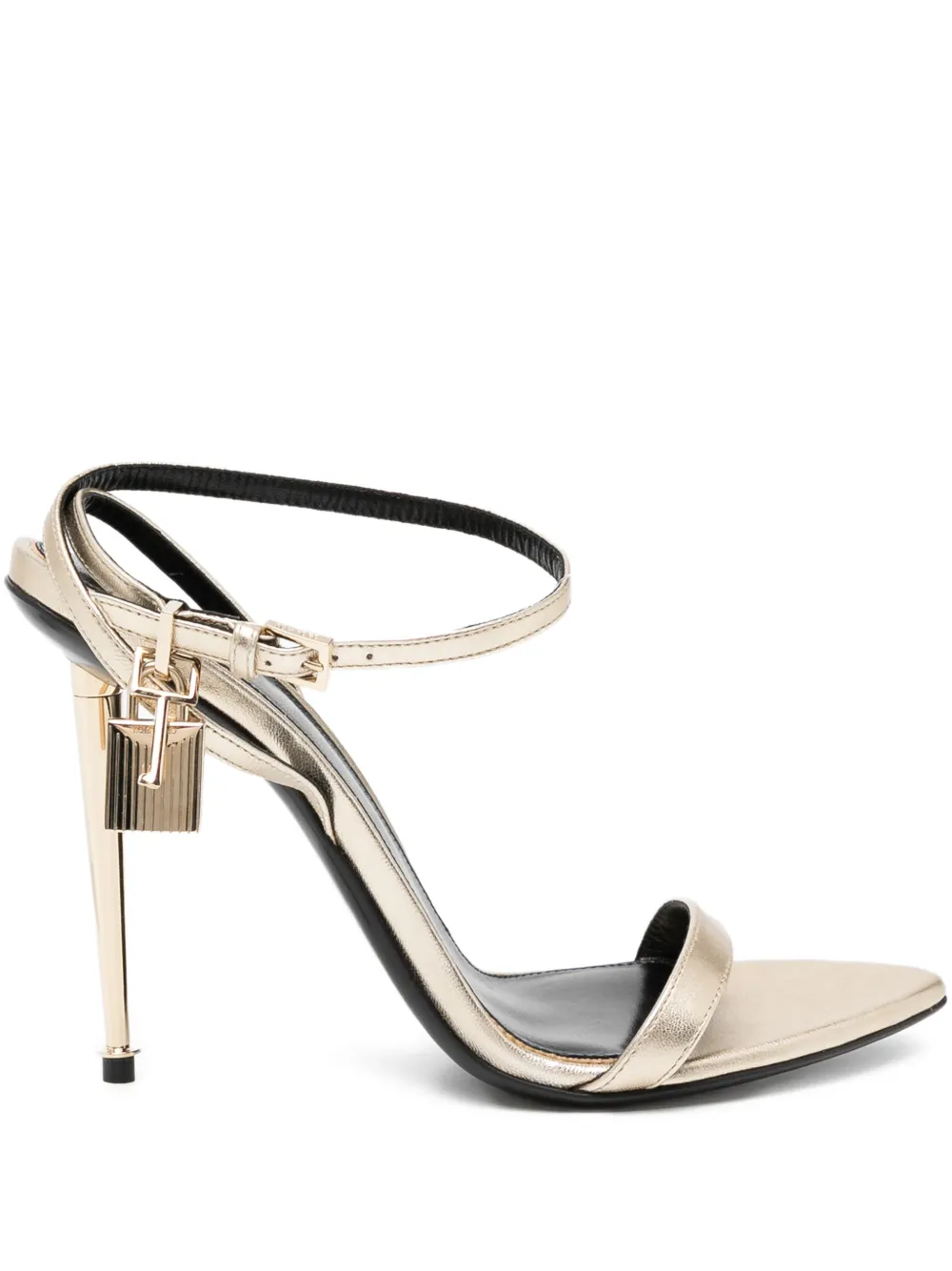 TOM FORD 105mm leren sandalen met hangslot Goud