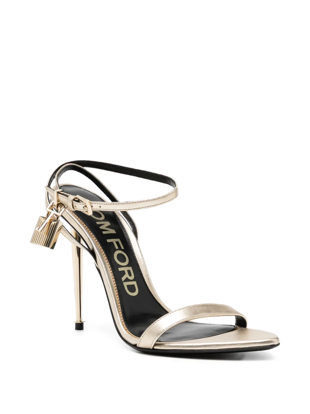 TOM FORD 105mm leren sandalen met hangslot Goud