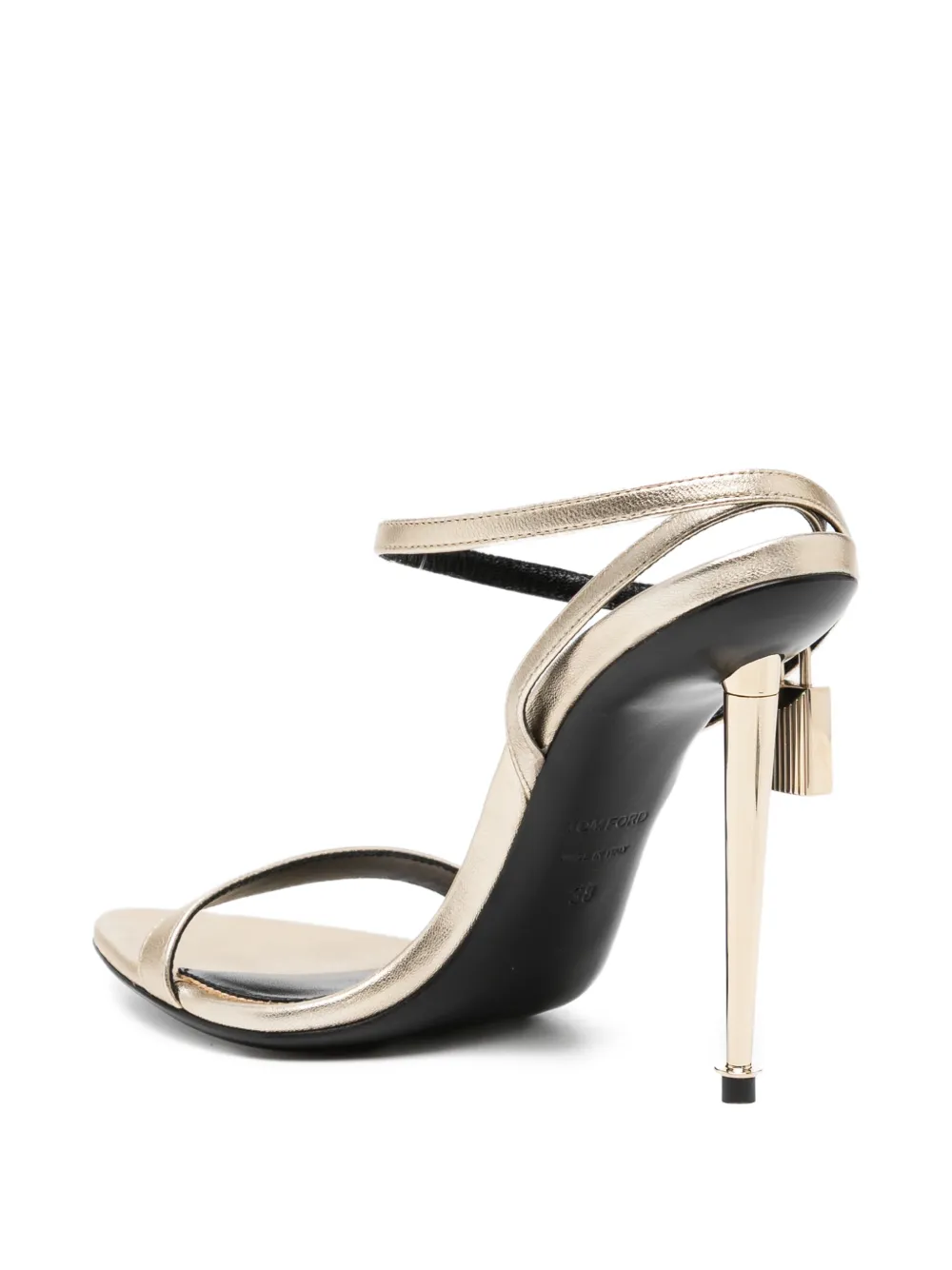 TOM FORD 105mm leren sandalen met hangslot Goud