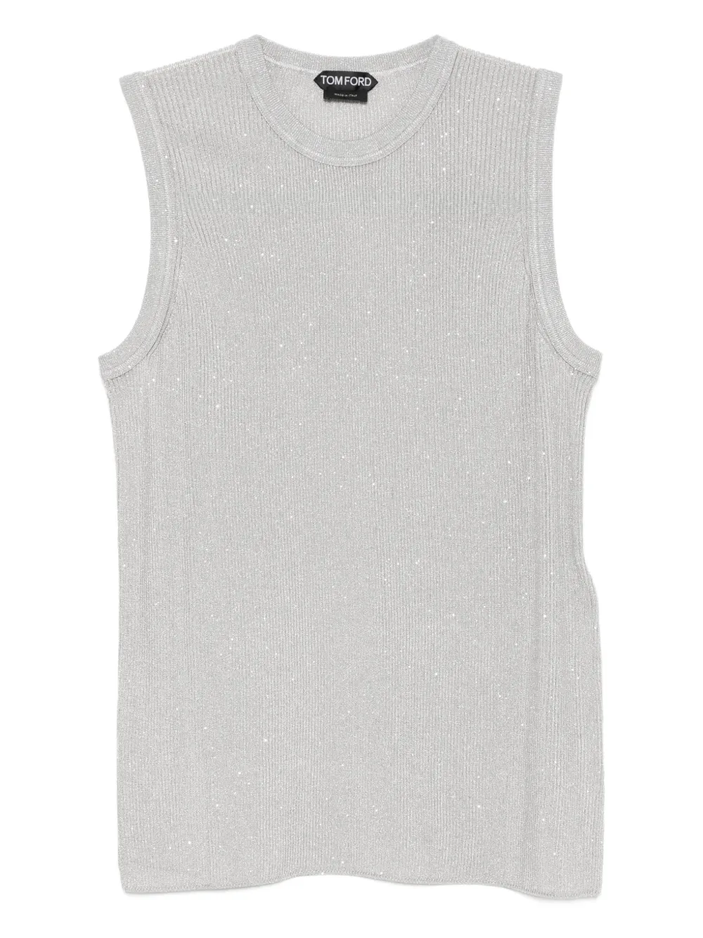TOM FORD Top crop a coste con paillettes - Grigio