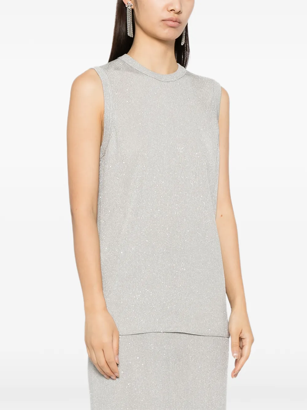  Tom Ford Sequin-embellished Ribbed Tank Top - Grey 