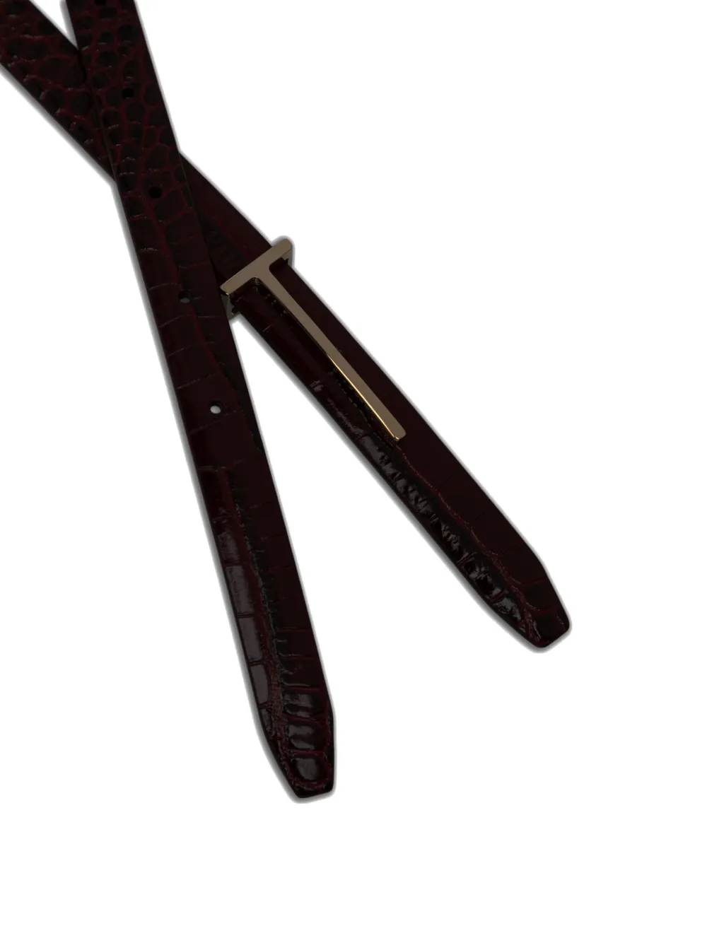  Tom Ford Croc-effect Buckle Belt - Red 