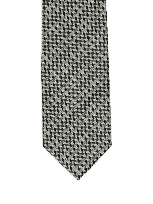 TOM FORD シルクネクタイ　幾何学模様 TOM FORD シルク ネクタイ | グリーン | FARFETCH JP