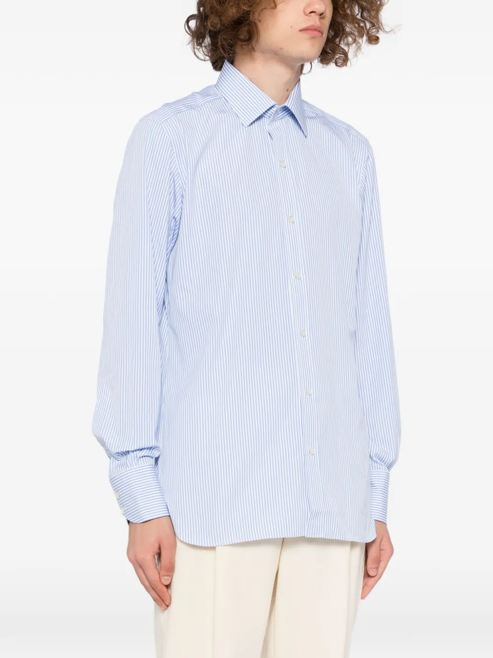 TOM FORD Gestreept overhemd Blauw