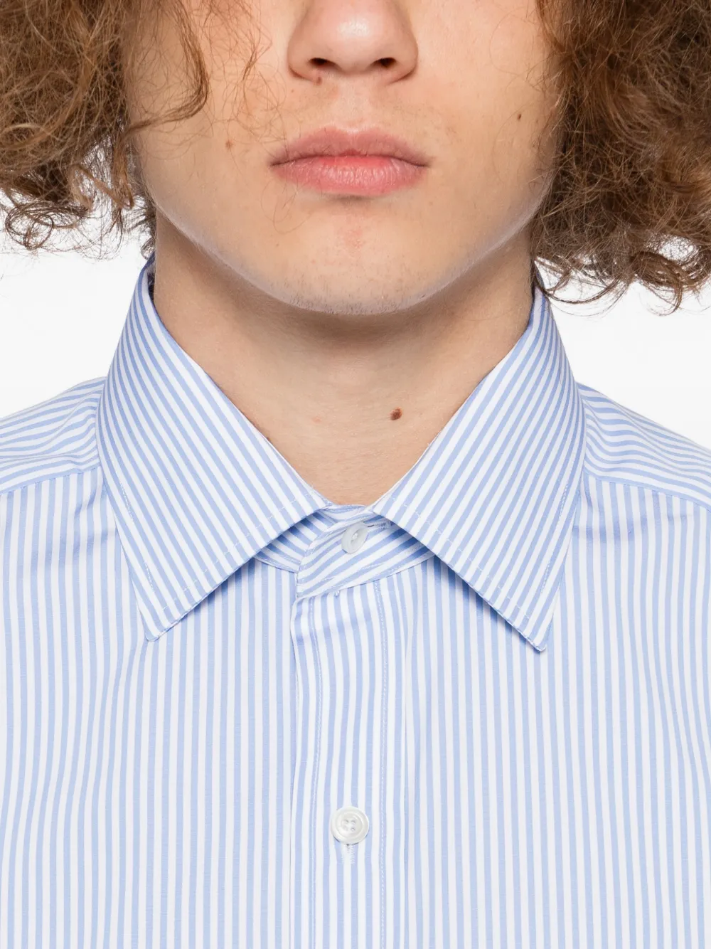 TOM FORD Gestreept overhemd Blauw