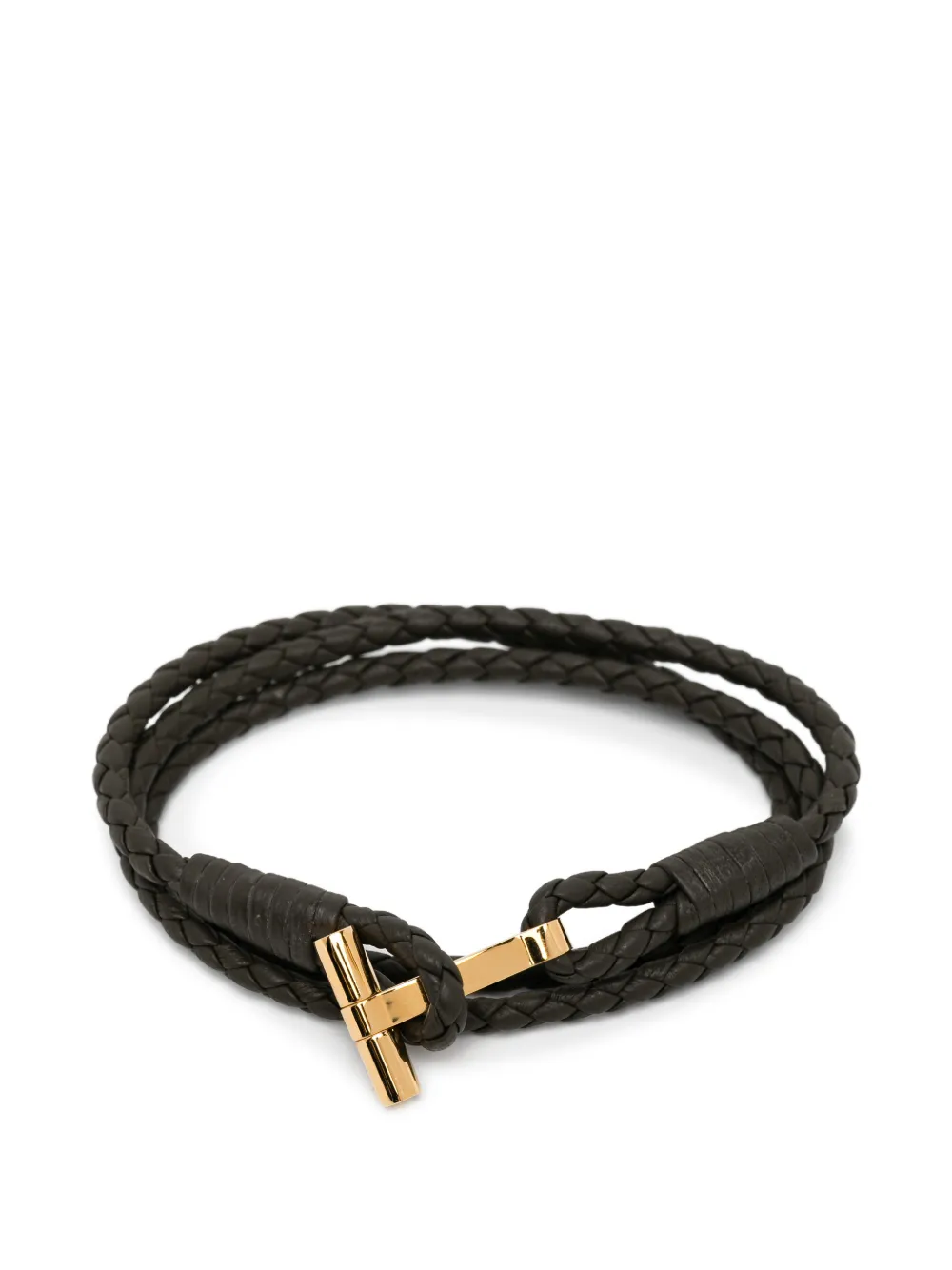 TOM FORD braided t-bar bracelet - Marrone