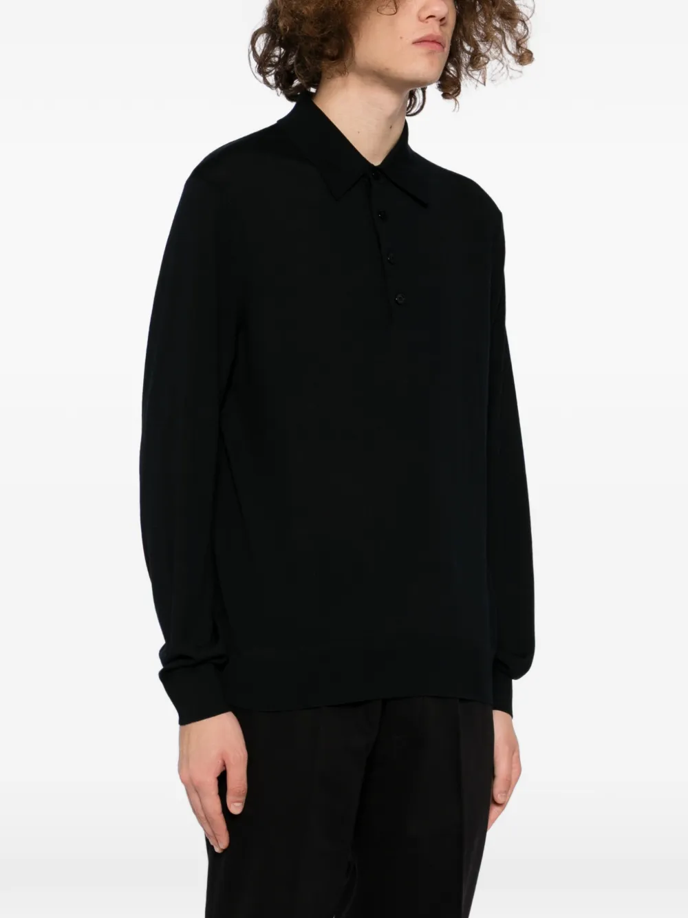 TOM FORD Wollen poloshirt Zwart