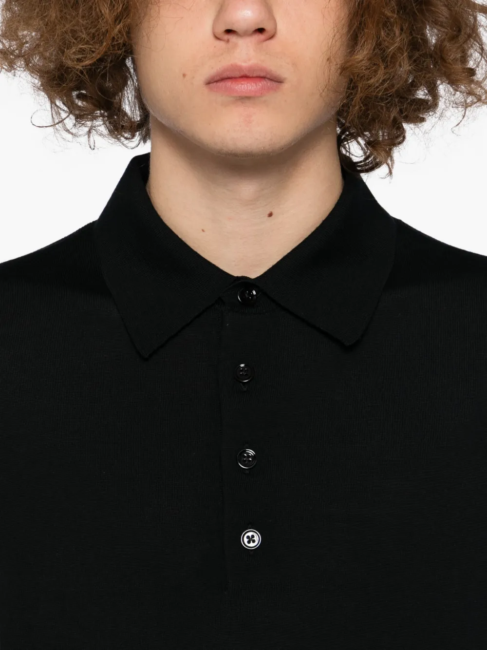 TOM FORD Wollen poloshirt Zwart