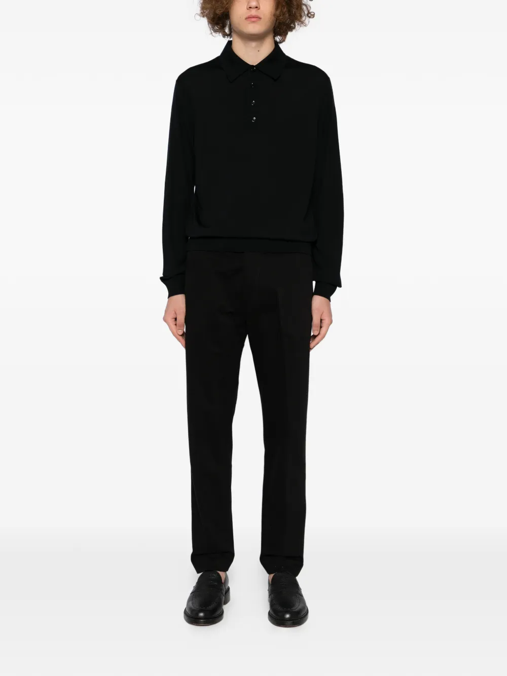 TOM FORD Wollen poloshirt - Zwart