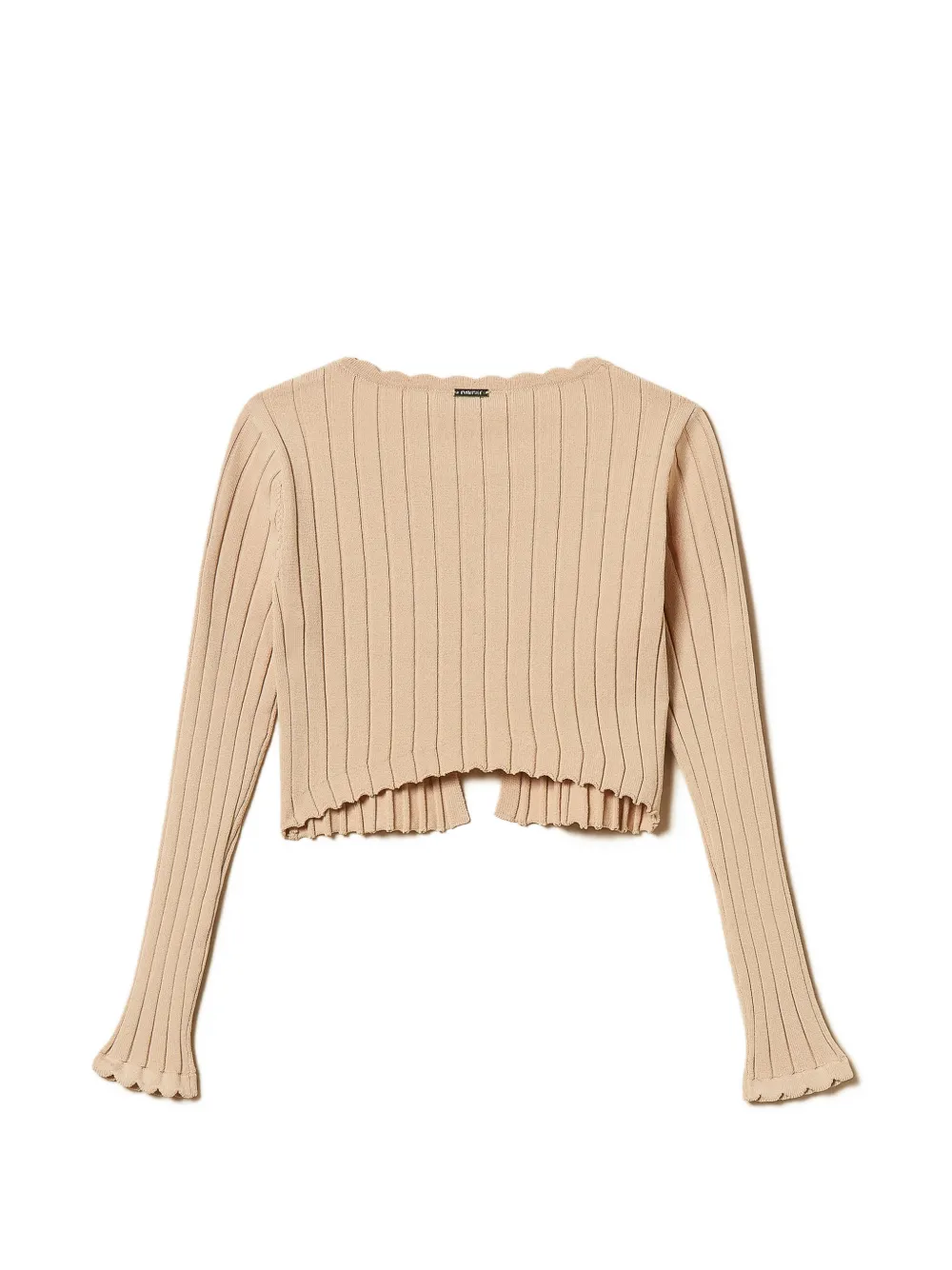  Twinset Kids Ribbed Cropped Cardigan - Neutrals 