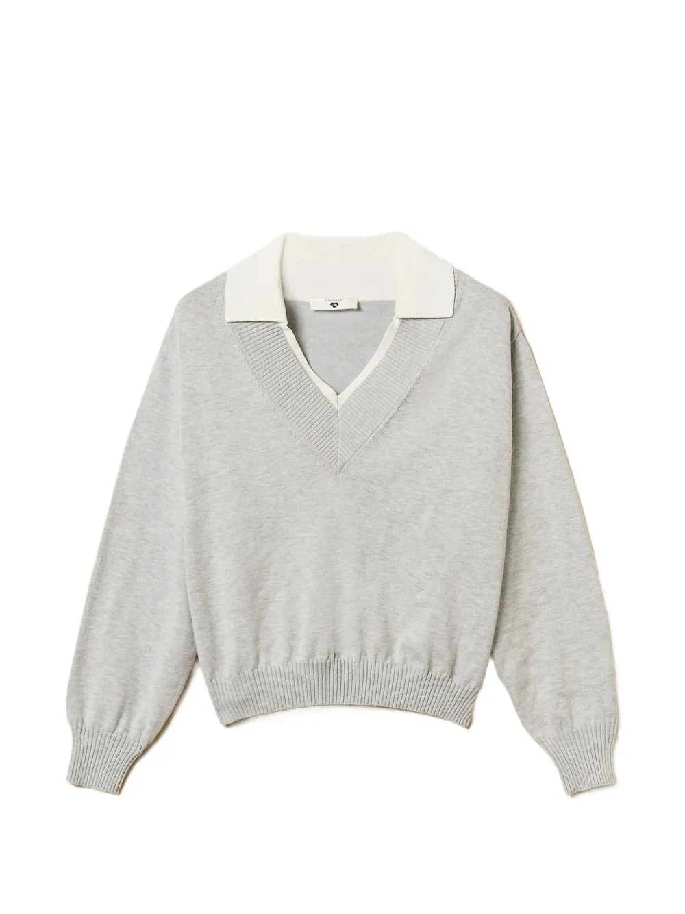 TWINSET wingtip-collar sweater - Grigio