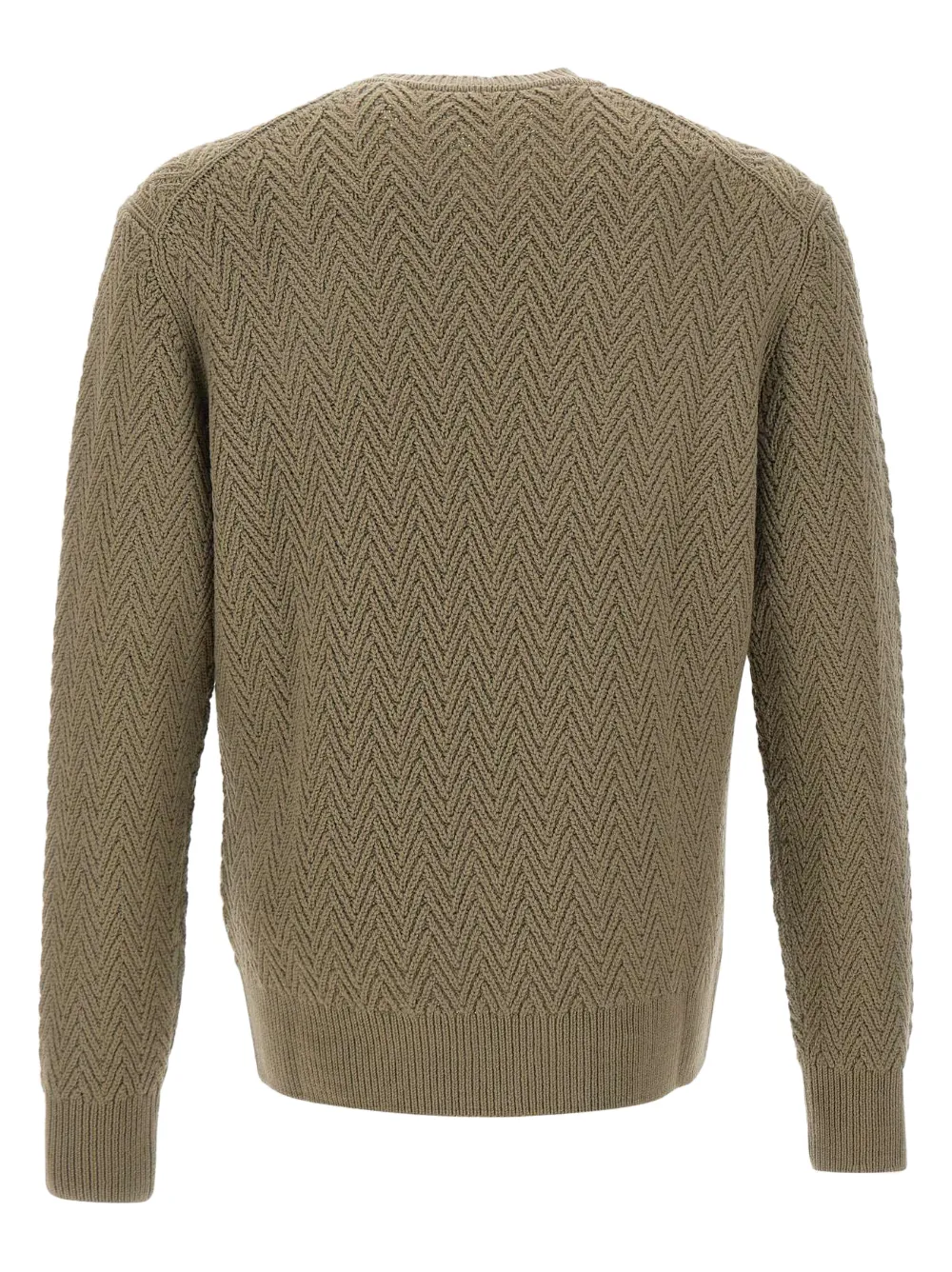 BOSS H-Hitalo herringbone round-neck sweater - Bruin