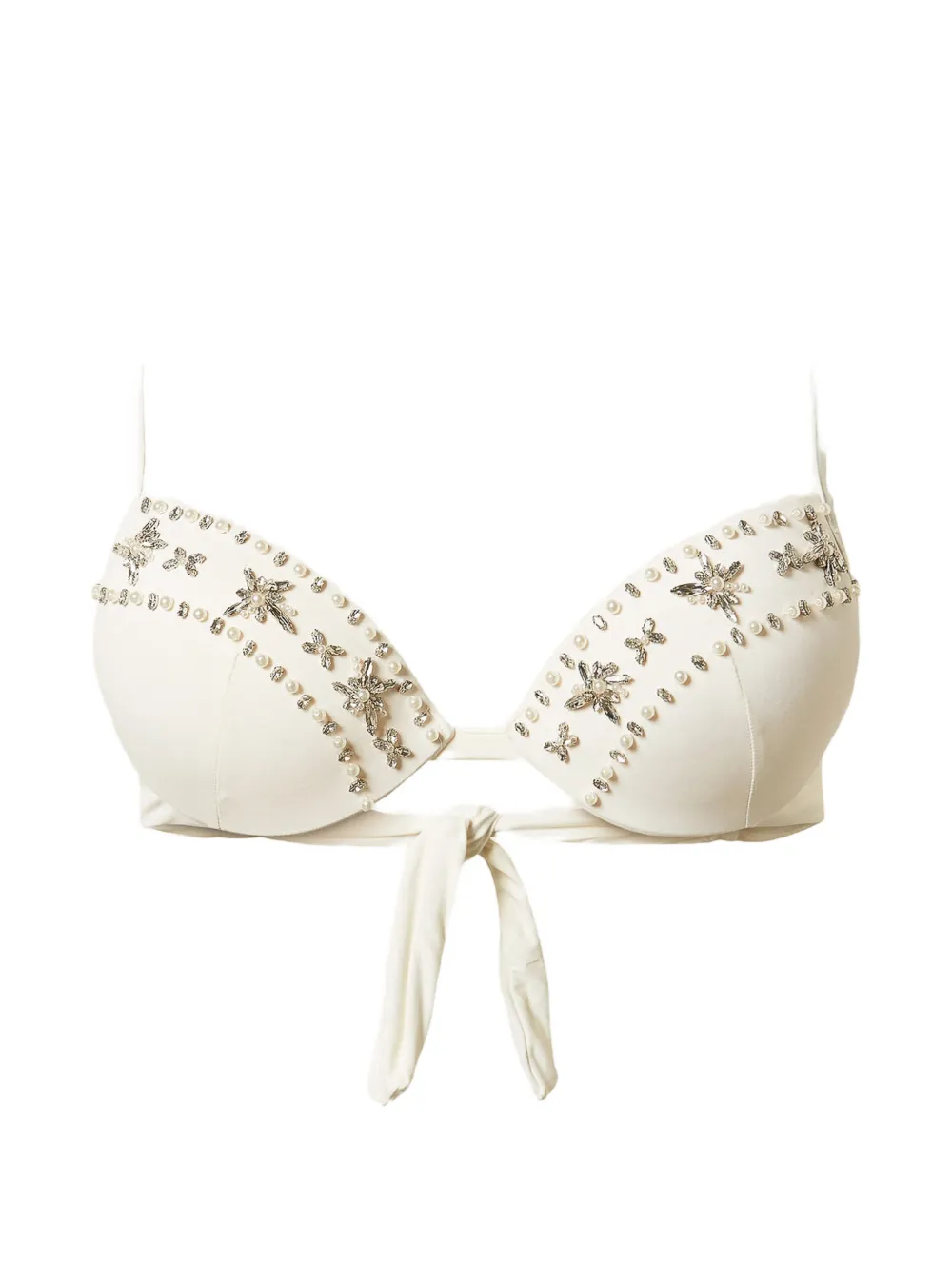 TWINSET Top bikini con borchie - Bianco