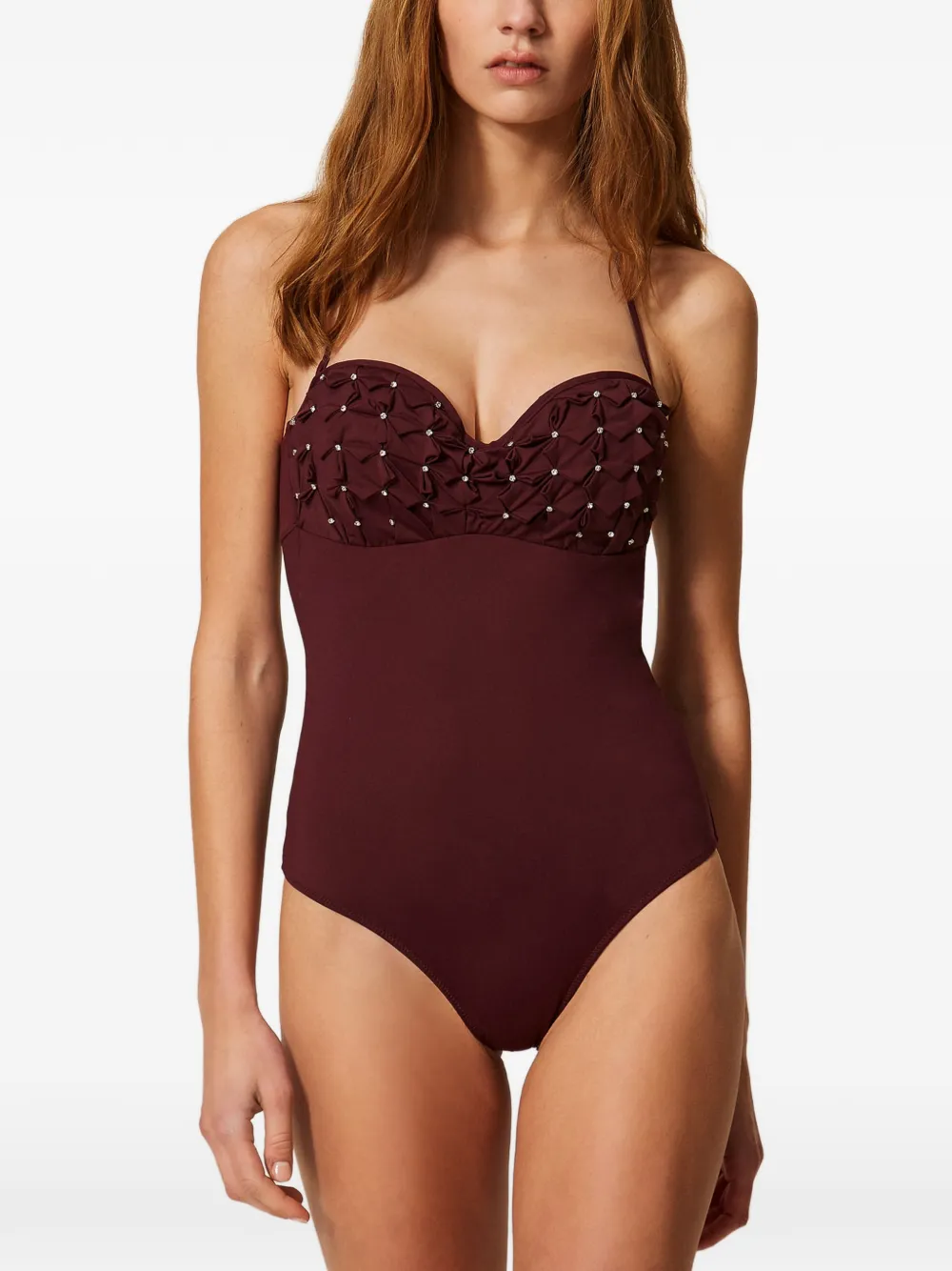  Twinset Rhinestone-embellished Swimsuit - Red 