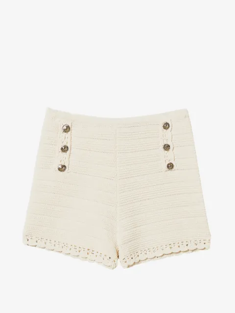 TWINSET knit shorts with crochet detail
