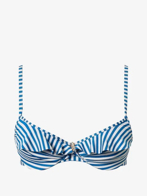 TWINSET striped jacquard bikini top