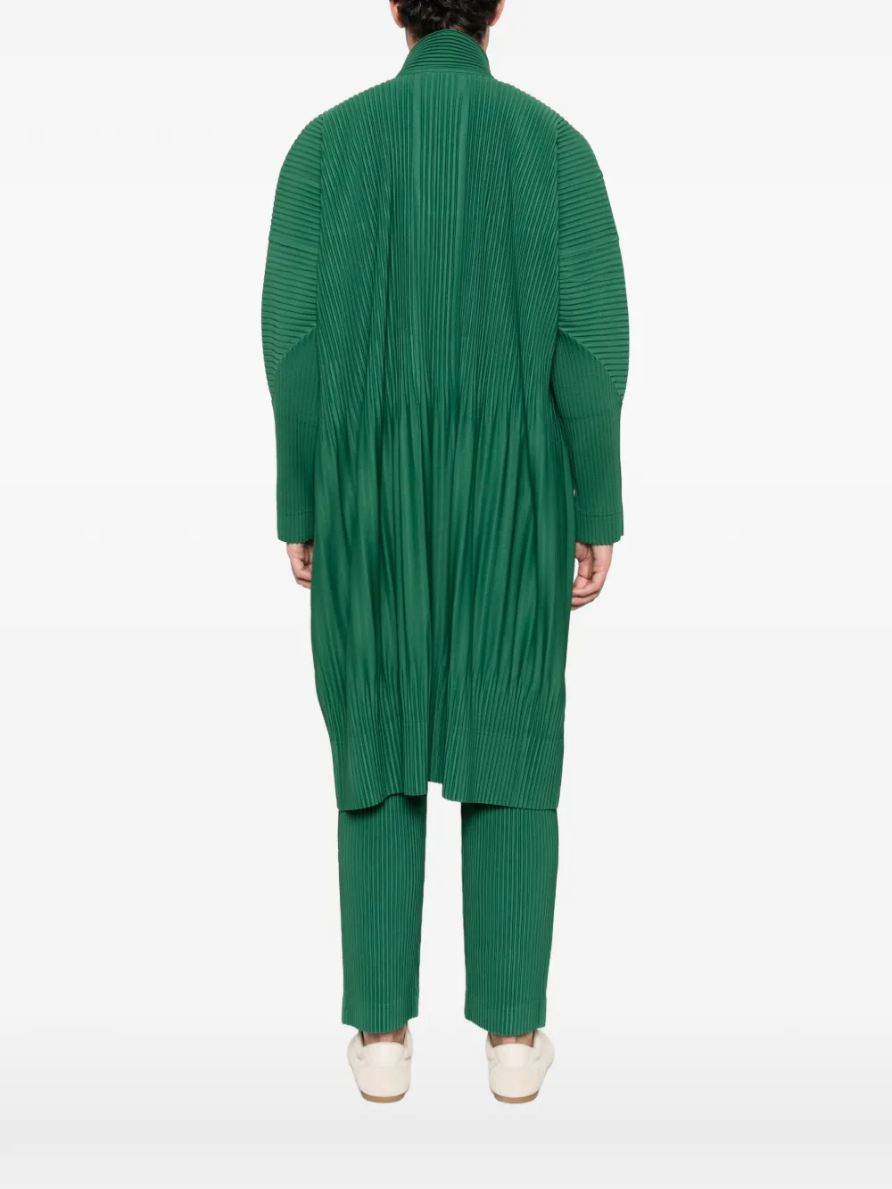 Homme Plissé Issey Miyake Geplooide jas met rits Groen