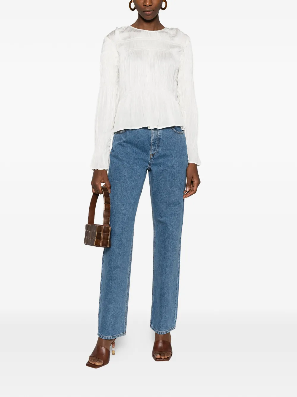 By Malene Birger Ovas blouse met ruches - Wit