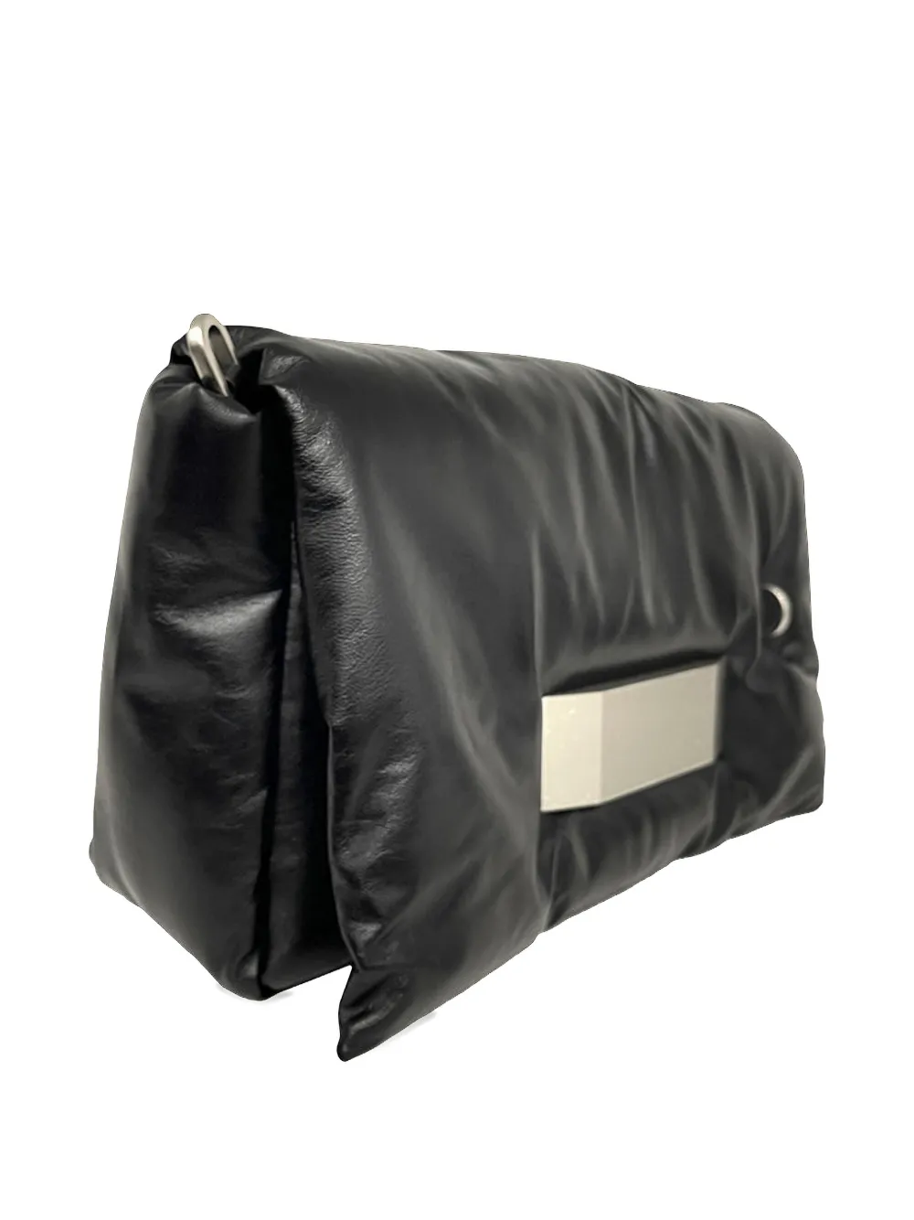 Rick Owens Pillow-effect Leather Shoulder Bag In Gray