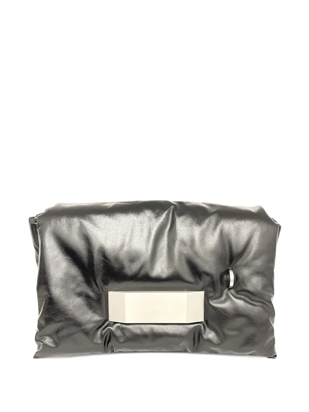 Rick Owens Pillow-effect Leather Shoulder Bag In Gray