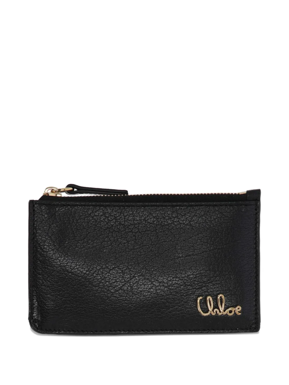 Chloé Zip Logo Wallet In Black