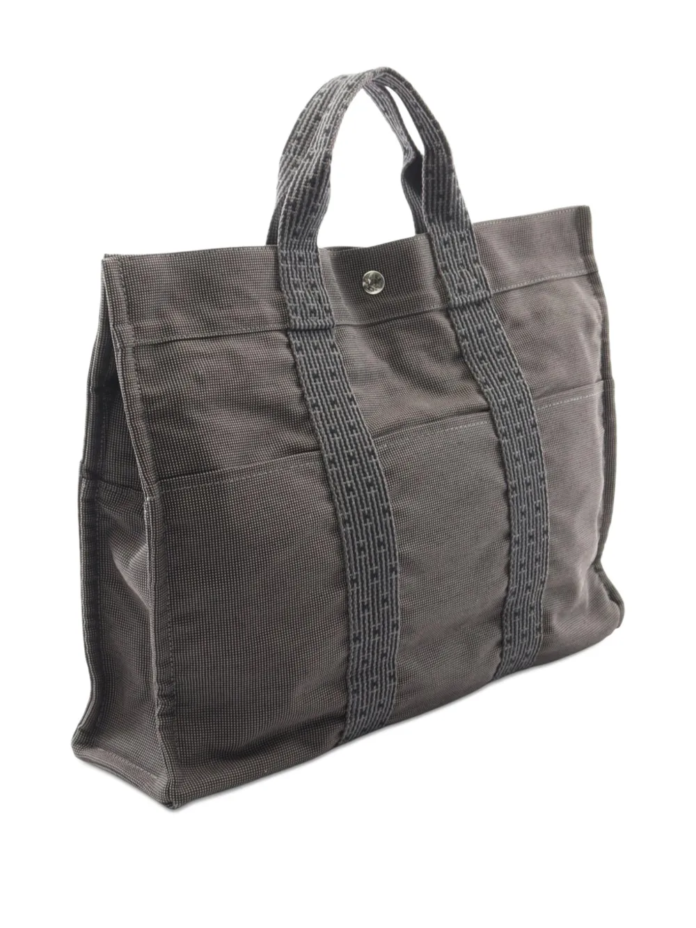 Pre-owned Hermes 20th Century Canvas Herline Mm Tote Bag In Gray