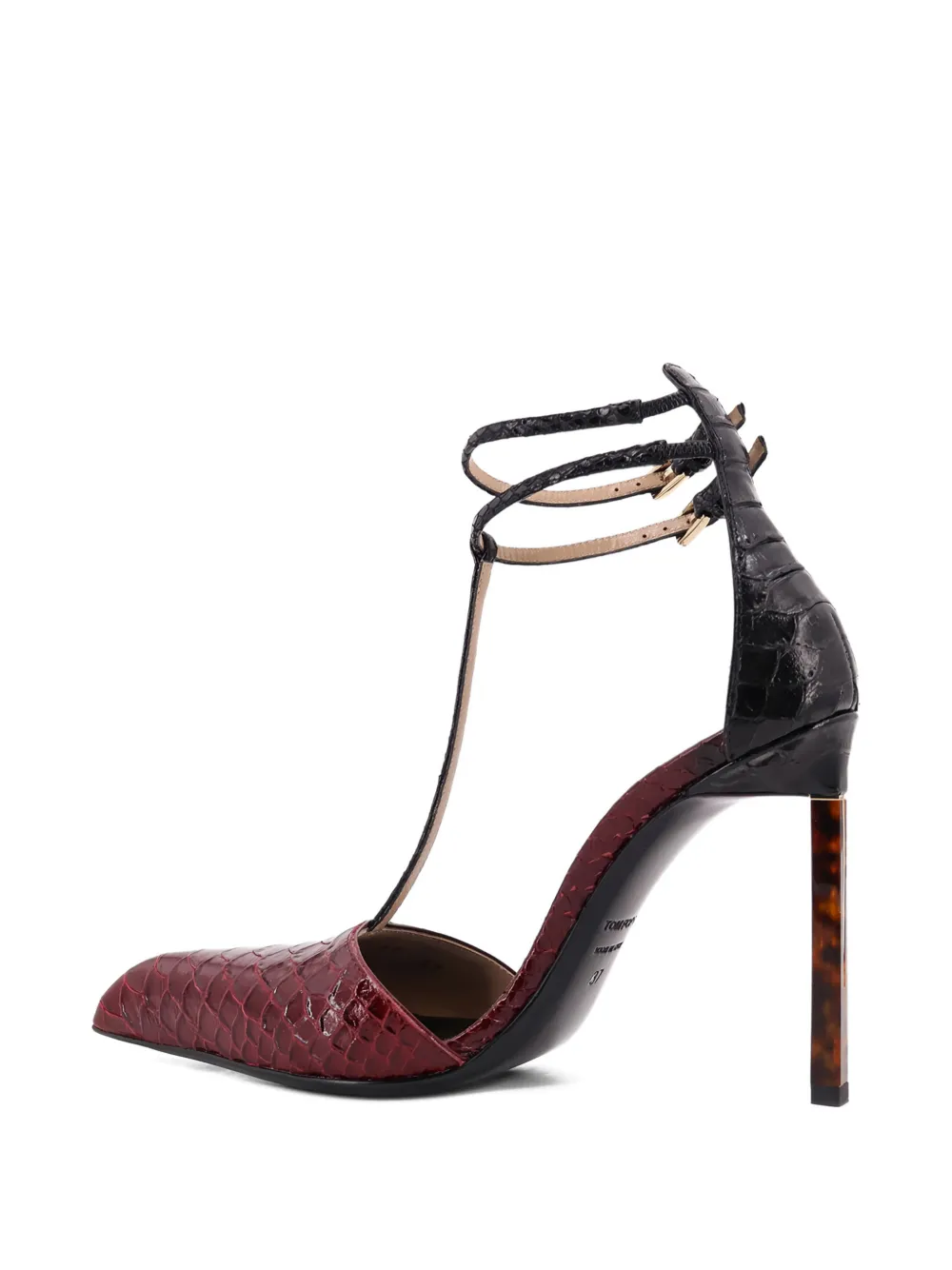 TOM FORD 90mm python-effect pumps Rood
