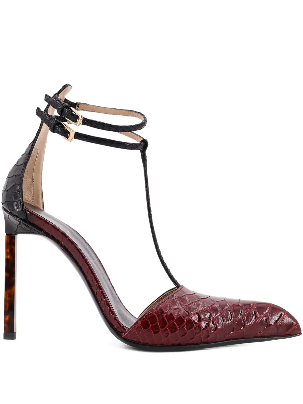 TOM FORD 90mm python-effect pumps Rood