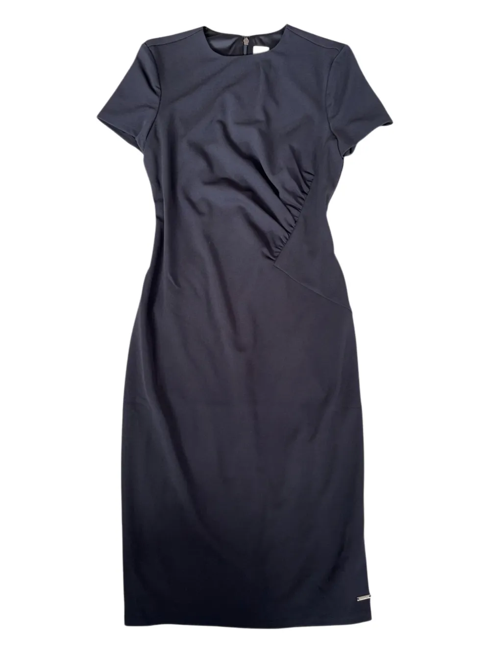 Calvin Klein Crew-neck Midi Dress In Black