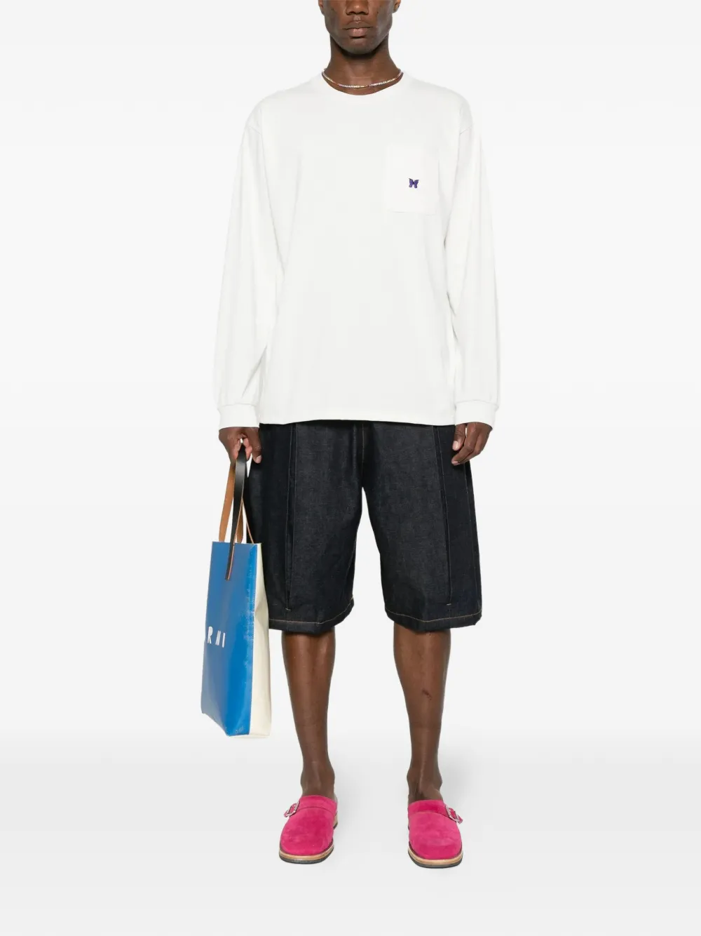 Needles logo-embroidered T-shirt - Wit