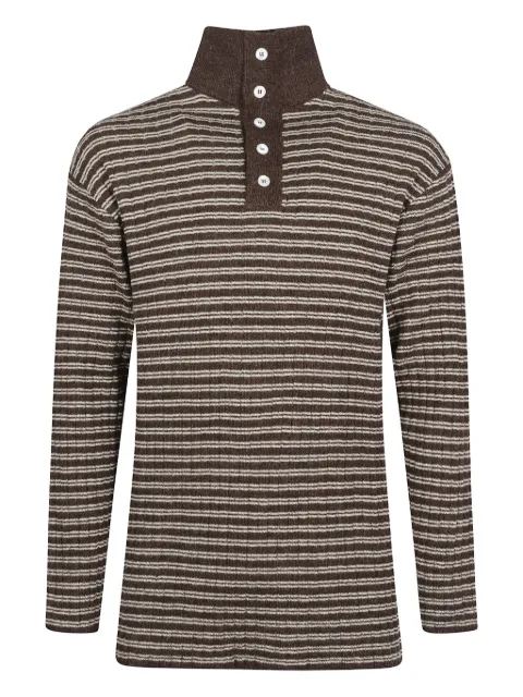Namacheko striped buttoned highneck luther sweater