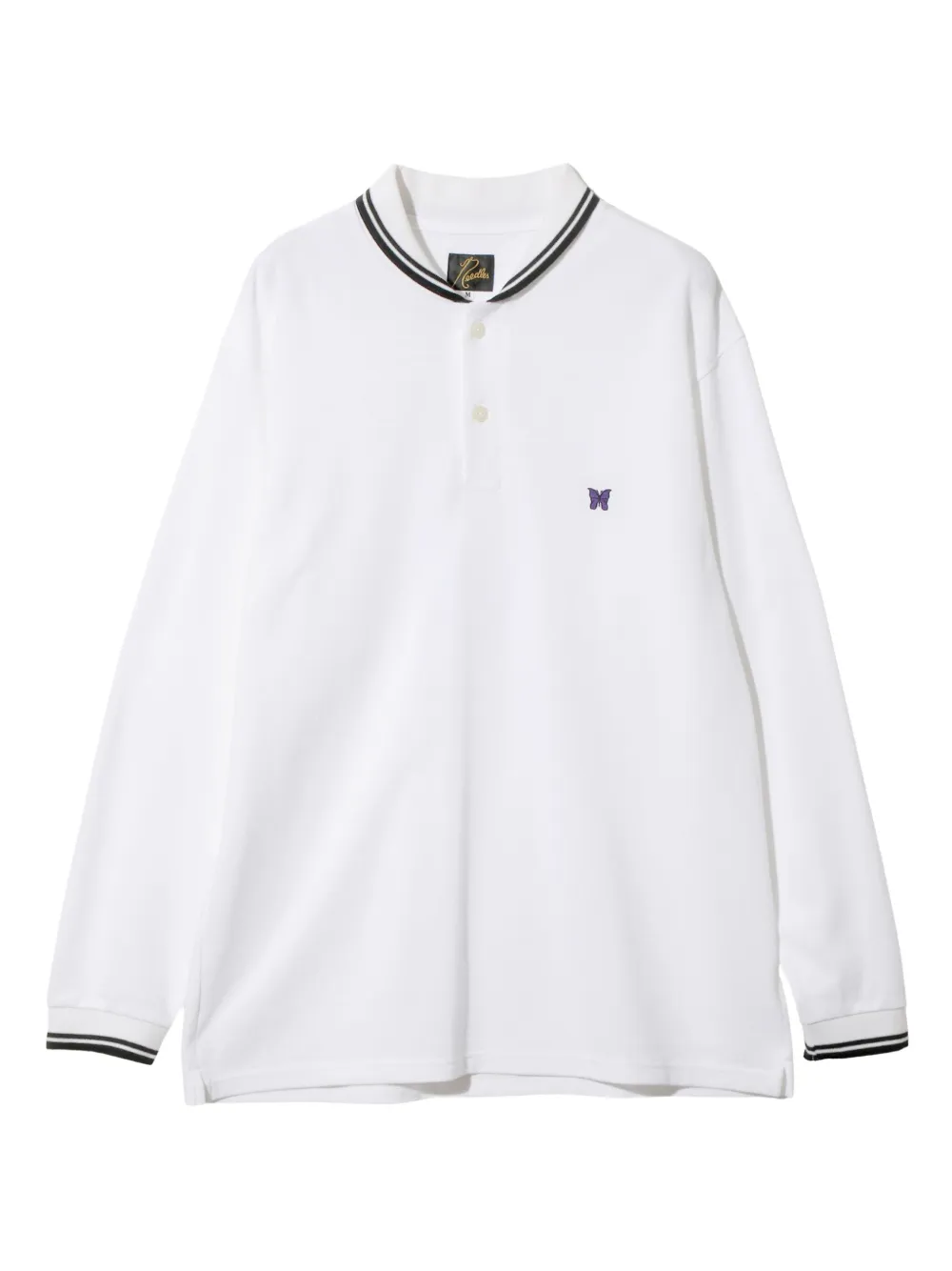 Needles logo-detail cotton polo shirt - Bianco