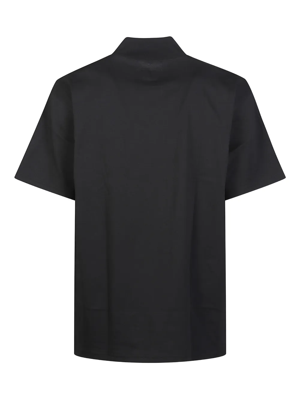 Needles embroidered high-neck T-shirt - Zwart