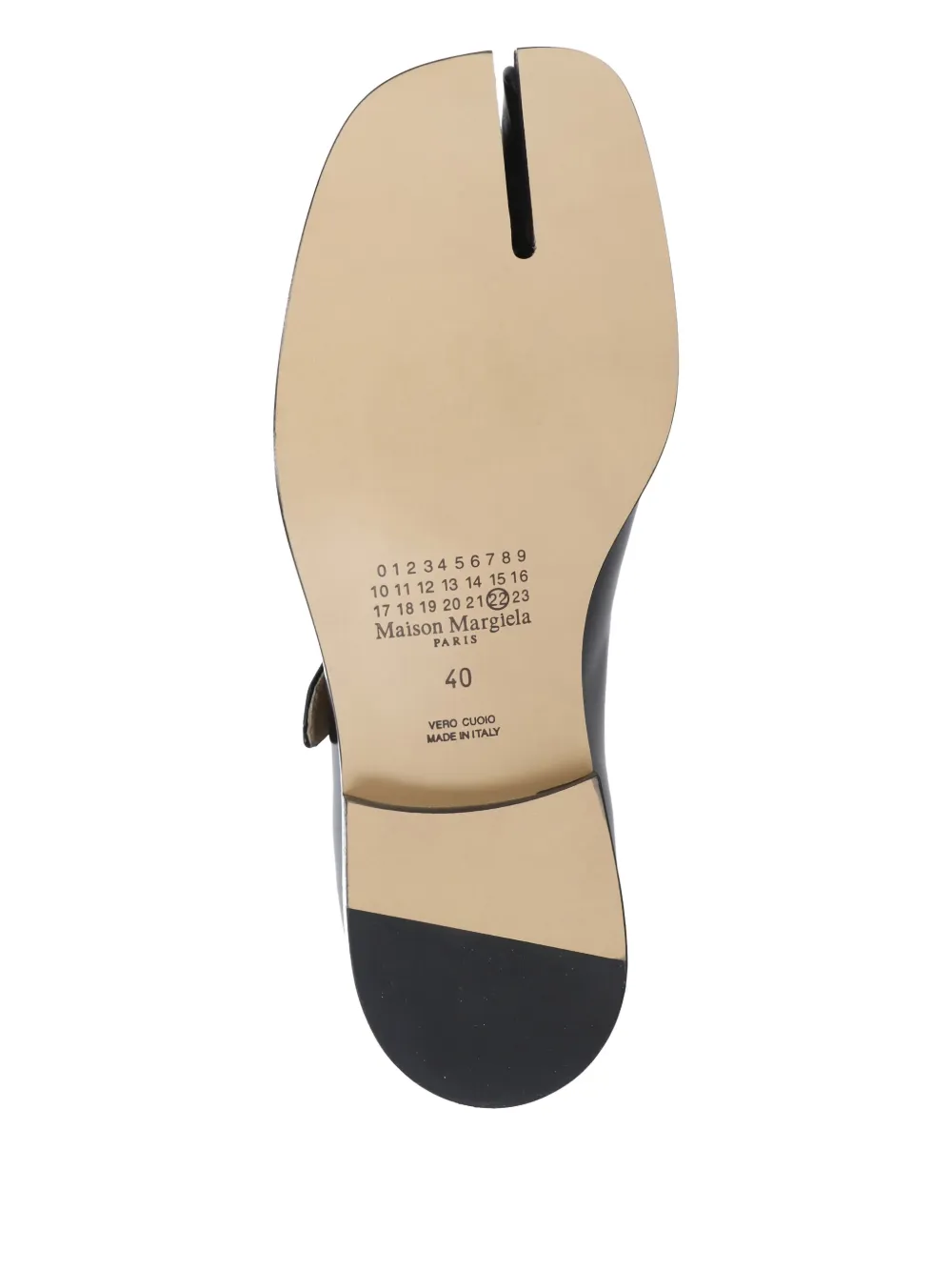 Maison Margiela Tabi Buckle Leather Flat Shoes In Black