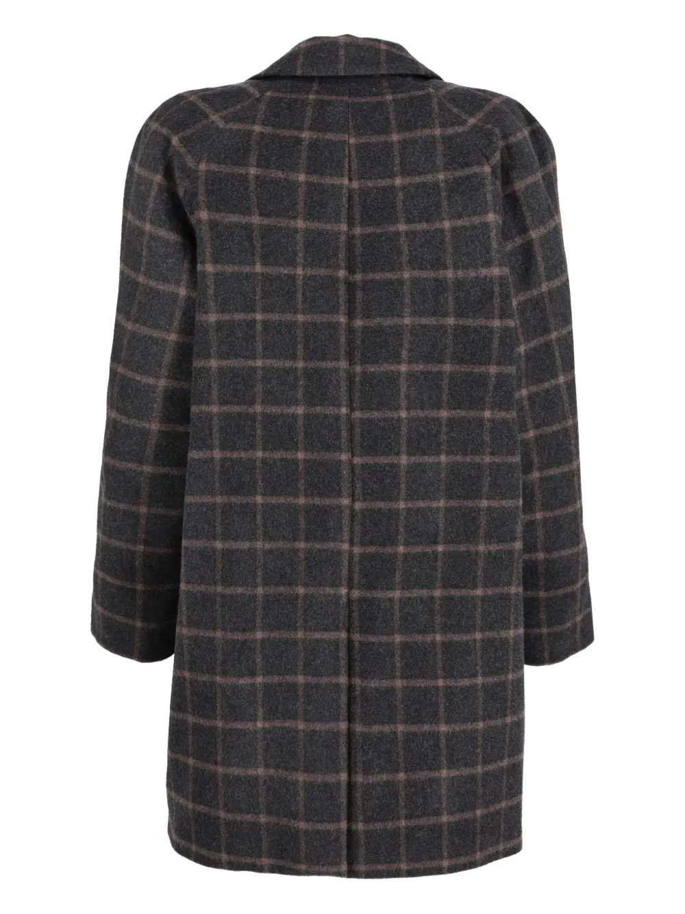 Vintage checked notched-collar wool coat | Image 2