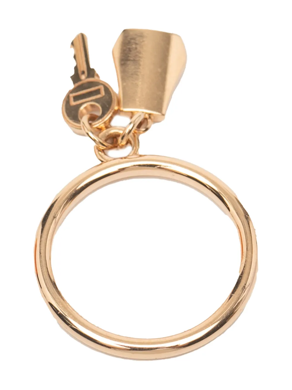 HERMES Pre-owned 2015-2025 18k Rose Gold Kelly Clochette Ring In Pink