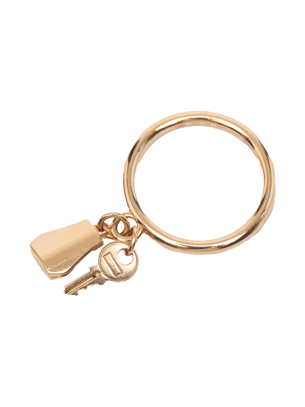 HERMES Pre-owned 2015-2025 18k Rose Gold Kelly Clochette Ring In Pink