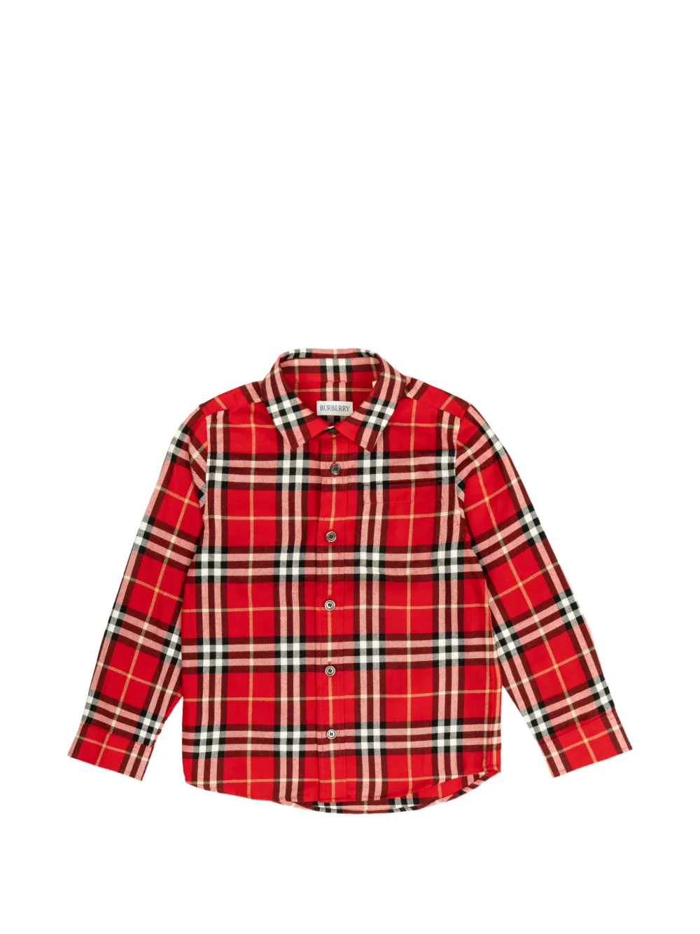 Burberry Kids checked buttoned shirt - Rosso