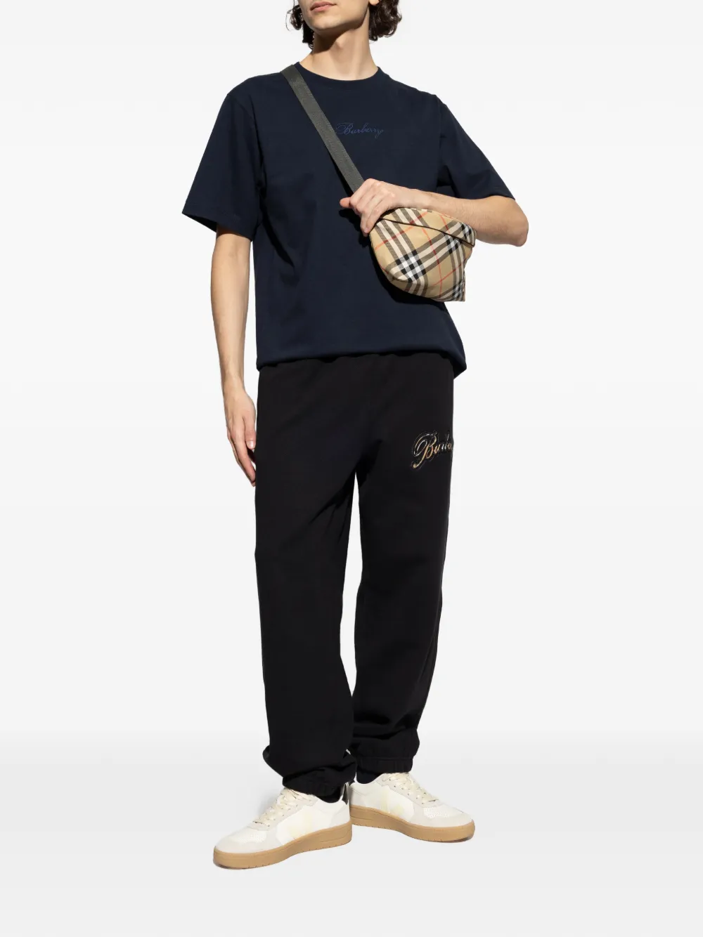 Burberry embroidered T-shirt - Blauw